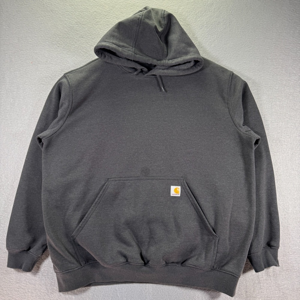 Carhartt Hoodie Sweatshirt Men XL Loose Fit Gray Fleece Classic Workwear K121026